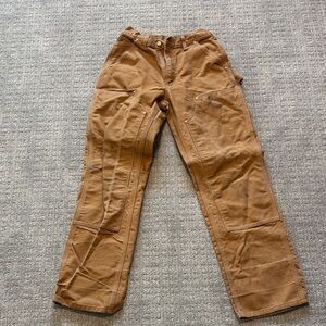 Carhartt Mens Brown Corduroy Work Pants with Utility Pockets